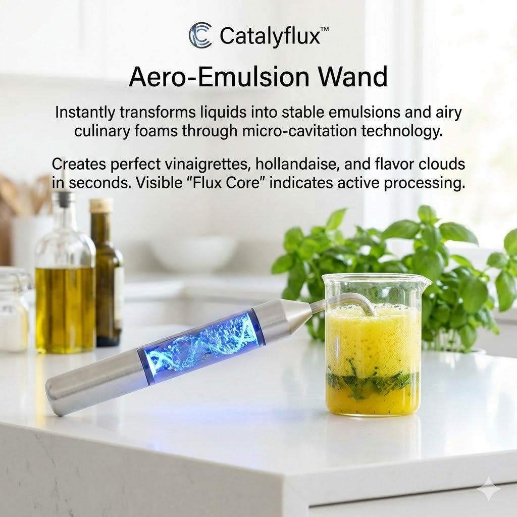 Catalyflux™ AERO-EMULSION WAND -"Stop whisking. Start cavitating. Culinary alchemy in the palm of your hand."