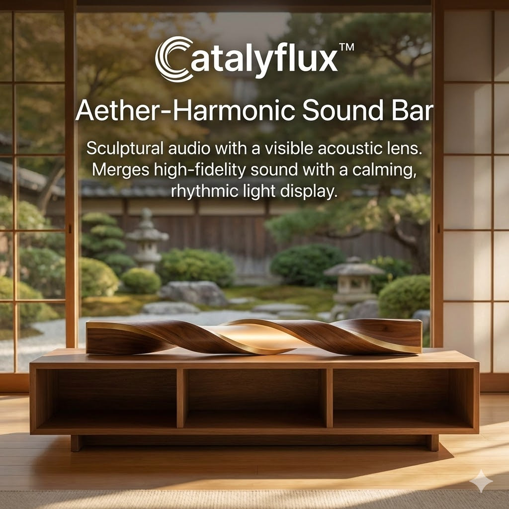 〰️ Catalyflux™ AETHER-HARMONIC SOUND BAR "Do not merely listen to your space. Feel it breathe. Where acoustic engineering meets sculptural serenity."